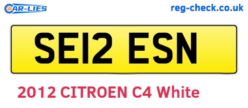 SE12ESN are the vehicle registration plates.