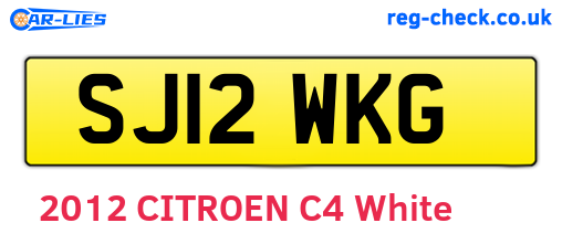 SJ12WKG are the vehicle registration plates.