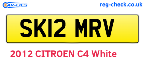 SK12MRV are the vehicle registration plates.