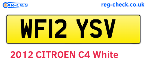 WF12YSV are the vehicle registration plates.