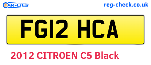 FG12HCA are the vehicle registration plates.