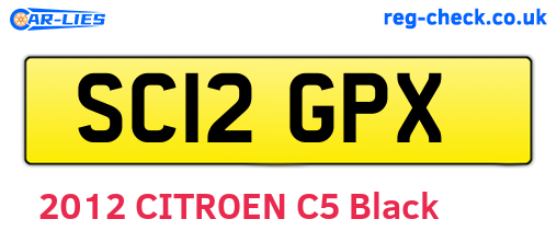 SC12GPX are the vehicle registration plates.