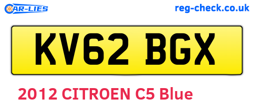 KV62BGX are the vehicle registration plates.