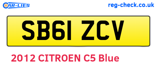 SB61ZCV are the vehicle registration plates.