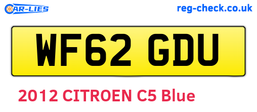 WF62GDU are the vehicle registration plates.