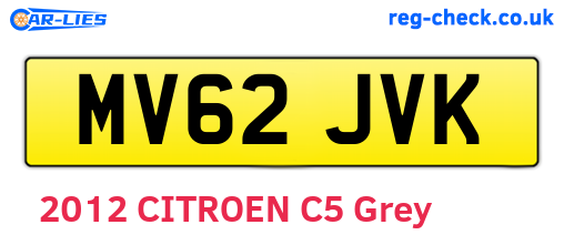 MV62JVK are the vehicle registration plates.