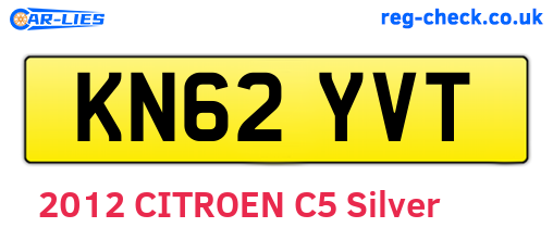 KN62YVT are the vehicle registration plates.