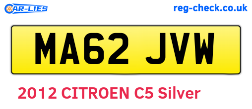 MA62JVW are the vehicle registration plates.