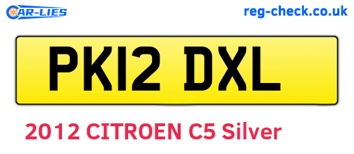 PK12DXL are the vehicle registration plates.