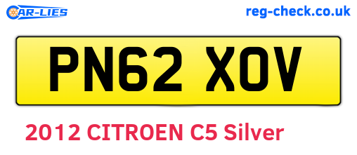 PN62XOV are the vehicle registration plates.