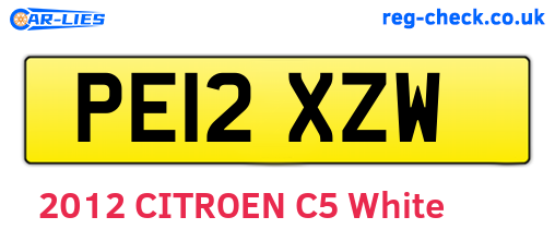 PE12XZW are the vehicle registration plates.