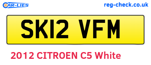 SK12VFM are the vehicle registration plates.