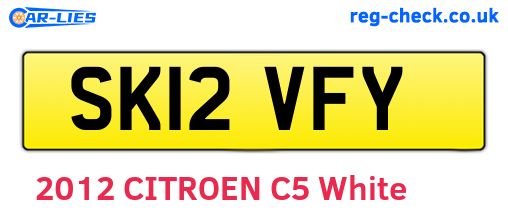 SK12VFY are the vehicle registration plates.