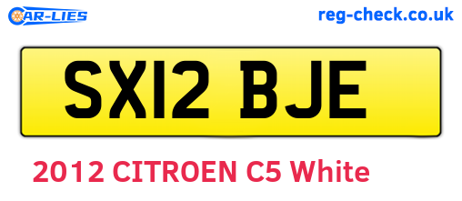 SX12BJE are the vehicle registration plates.