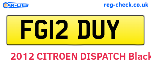 FG12DUY are the vehicle registration plates.