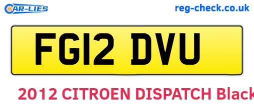 FG12DVU are the vehicle registration plates.