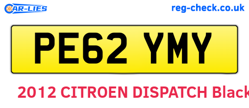 PE62YMY are the vehicle registration plates.
