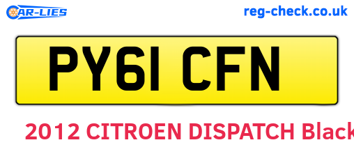 PY61CFN are the vehicle registration plates.