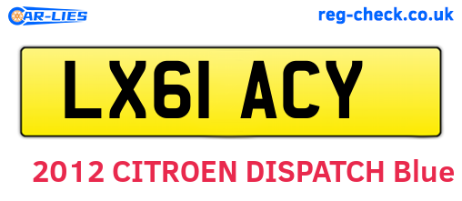 LX61ACY are the vehicle registration plates.