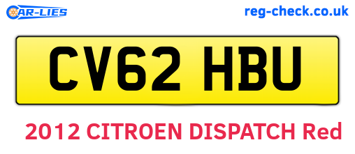 CV62HBU are the vehicle registration plates.