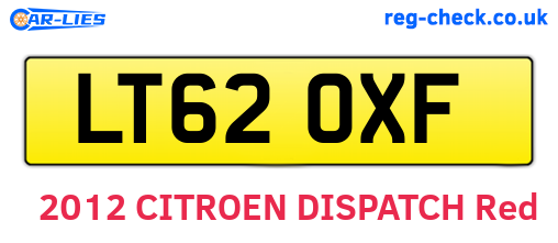 LT62OXF are the vehicle registration plates.