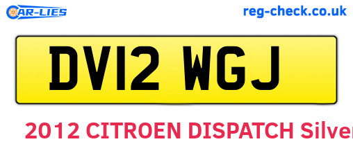 DV12WGJ are the vehicle registration plates.