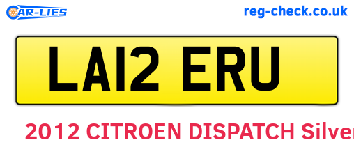 LA12ERU are the vehicle registration plates.