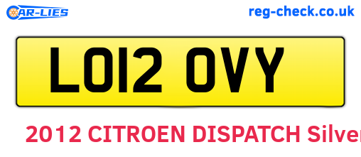 LO12OVY are the vehicle registration plates.