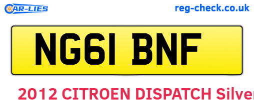 NG61BNF are the vehicle registration plates.