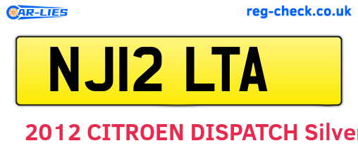 NJ12LTA are the vehicle registration plates.