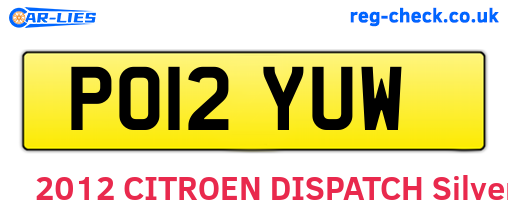 PO12YUW are the vehicle registration plates.