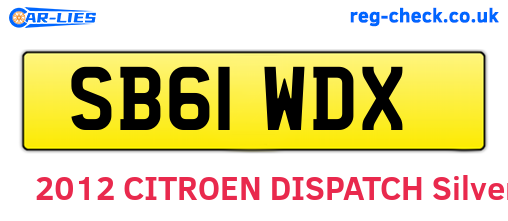 SB61WDX are the vehicle registration plates.