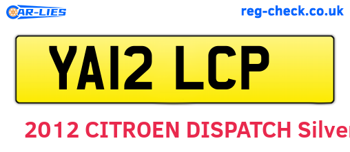 YA12LCP are the vehicle registration plates.