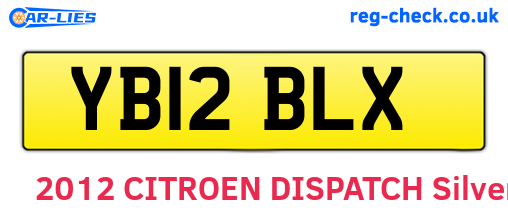 YB12BLX are the vehicle registration plates.