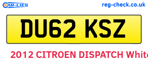 DU62KSZ are the vehicle registration plates.