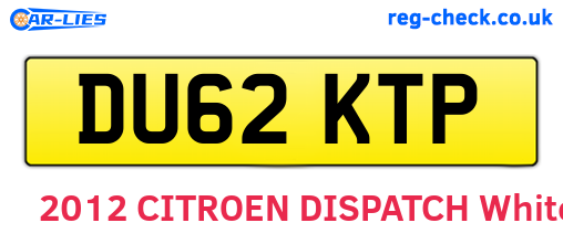 DU62KTP are the vehicle registration plates.