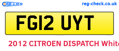 FG12UYT are the vehicle registration plates.