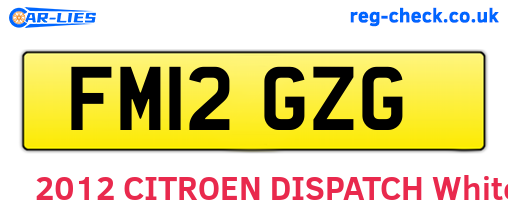 FM12GZG are the vehicle registration plates.