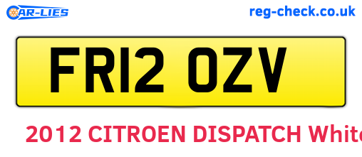 FR12OZV are the vehicle registration plates.