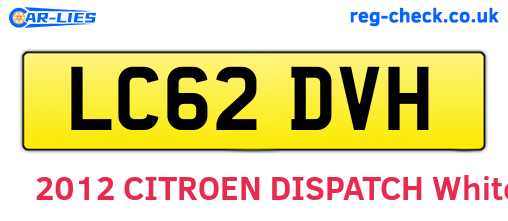 LC62DVH are the vehicle registration plates.