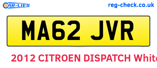 MA62JVR are the vehicle registration plates.