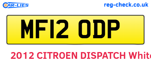 MF12ODP are the vehicle registration plates.