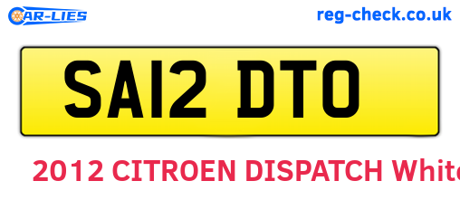 SA12DTO are the vehicle registration plates.