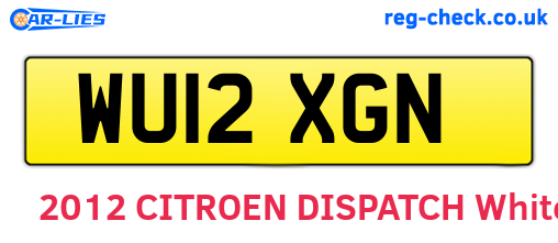 WU12XGN are the vehicle registration plates.