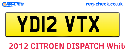 YD12VTX are the vehicle registration plates.