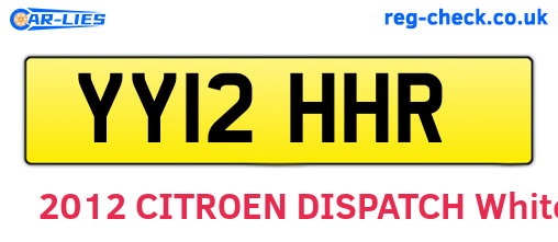 YY12HHR are the vehicle registration plates.