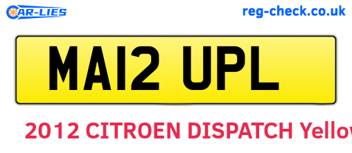 MA12UPL are the vehicle registration plates.