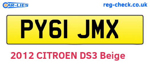 PY61JMX are the vehicle registration plates.