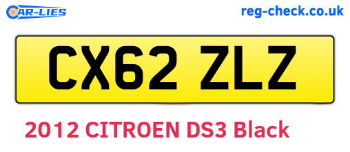 CX62ZLZ are the vehicle registration plates.