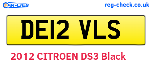 DE12VLS are the vehicle registration plates.